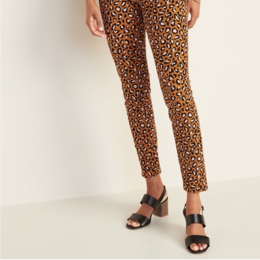 Old Navy Leopard Print Ankle Pants - Tan, Black, White